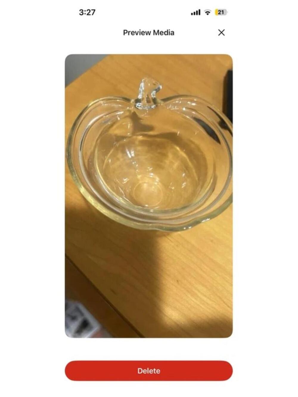Vintage Glassbake Apple dish